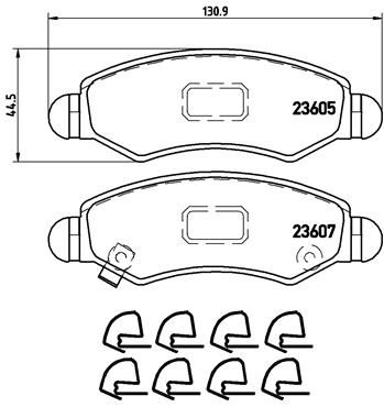 Stabdžių trinkelių rinkinys, diskinis stabdys BREMBO P 79 015