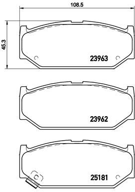 Комплект гальмівних накладок, дискове гальмо BREMBO P 79 023