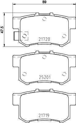 Stabdžių trinkelių rinkinys, diskinis stabdys BREMBO P 79 027