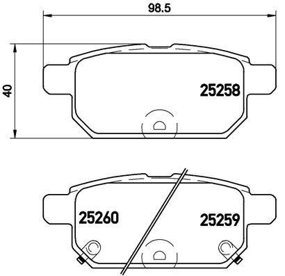 Stabdžių trinkelių rinkinys, diskinis stabdys BREMBO P 79 029