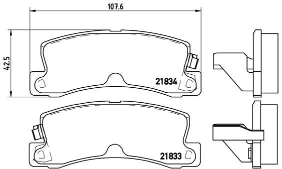 Комплект гальмівних накладок, дискове гальмо BREMBO P 83 015