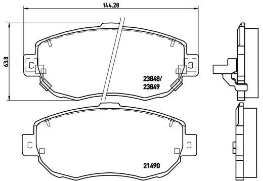 Stabdžių trinkelių rinkinys, diskinis stabdys BREMBO P 83 037