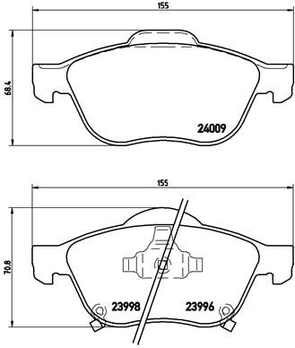 Stabdžių trinkelių rinkinys, diskinis stabdys BREMBO P 83 043