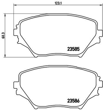 Комплект гальмівних накладок, дискове гальмо BREMBO P 83 055