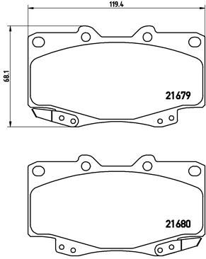 Stabdžių trinkelių rinkinys, diskinis stabdys BREMBO P 83 069