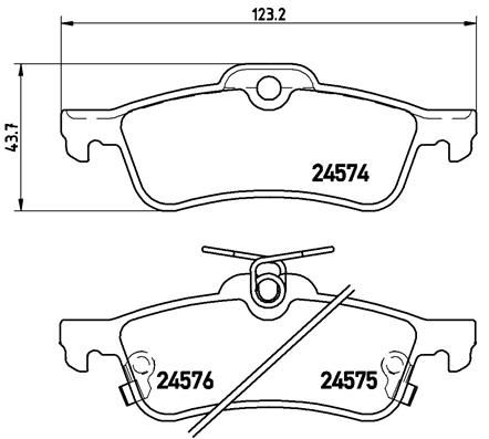 Комплект гальмівних накладок, дискове гальмо BREMBO P 83 087