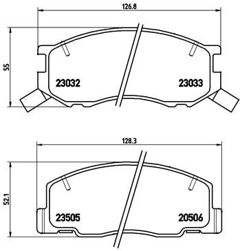 Комплект гальмівних накладок, дискове гальмо BREMBO P 83 093