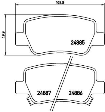 Комплект гальмівних накладок, дискове гальмо BREMBO P 83 112