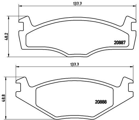 Комплект гальмівних накладок, дискове гальмо BREMBO P 85 005