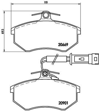 Brake Pad Set, disc brake BREMBO P 85 016