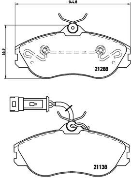 Stabdžių trinkelių rinkinys, diskinis stabdys BREMBO P 85 018