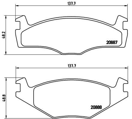 Комплект гальмівних накладок, дискове гальмо BREMBO P 85 024