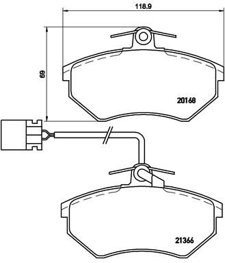 Комплект гальмівних накладок, дискове гальмо BREMBO P 85 034