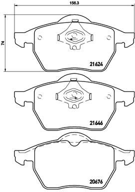 Комплект гальмівних накладок, дискове гальмо BREMBO P 85 036