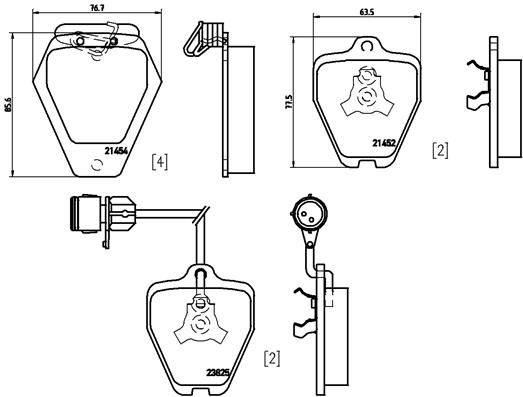 Stabdžių trinkelių rinkinys, diskinis stabdys BREMBO P 85 038