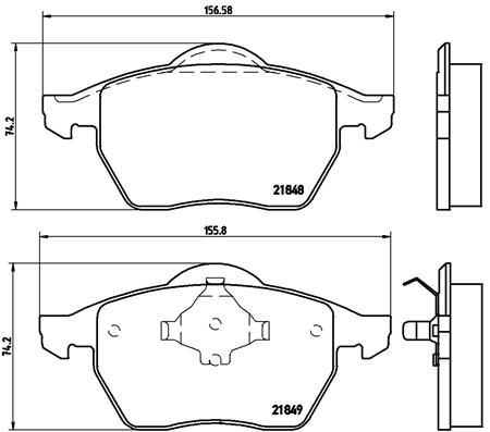 Комплект гальмівних накладок, дискове гальмо BREMBO P 85 039