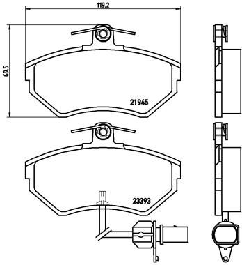 Комплект гальмівних накладок, дискове гальмо BREMBO P 85 044