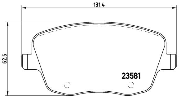 Комплект гальмівних накладок, дискове гальмо BREMBO P 85 057