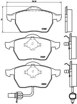 Stabdžių trinkelių rinkinys, diskinis stabdys BREMBO P 85 060