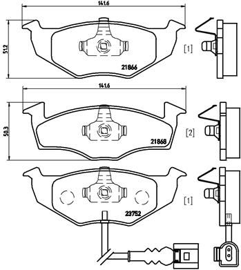 Stabdžių trinkelių rinkinys, diskinis stabdys BREMBO P 85 071