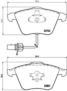 Stabdžių trinkelių rinkinys, diskinis stabdys BREMBO P 85 084