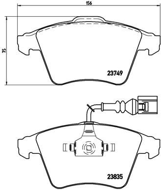 Комплект гальмівних накладок, дискове гальмо BREMBO P 85 090