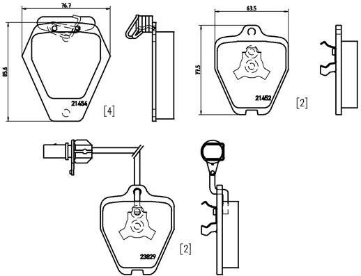 Stabdžių trinkelių rinkinys, diskinis stabdys BREMBO P 85 096