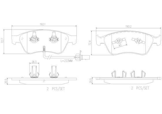 Brake Pad Set, disc brake BREMBO P 85 102