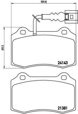 Комплект гальмівних накладок, дискове гальмо BREMBO P 85 104