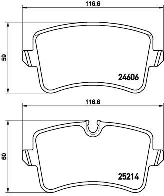 Stabdžių trinkelių rinkinys, diskinis stabdys BREMBO P 85 119