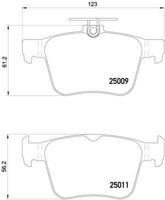 Комплект гальмівних накладок, дискове гальмо BREMBO P 85 124