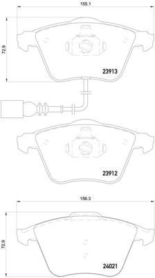 Stabdžių trinkelių rinkinys, diskinis stabdys BREMBO P 85 129