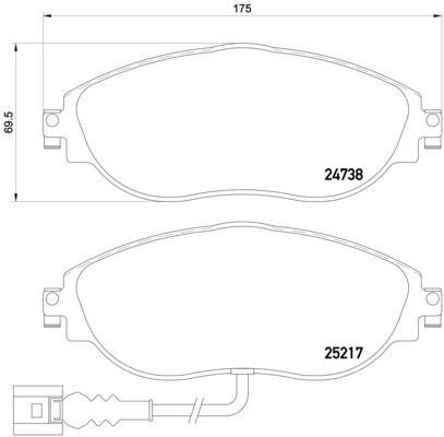 Brake Pad Set, disc brake BREMBO P 85 131