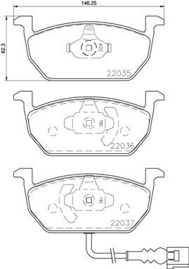 Stabdžių trinkelių rinkinys, diskinis stabdys BREMBO P 85 137