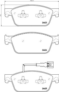 Stabdžių trinkelių rinkinys, diskinis stabdys BREMBO P 85 141