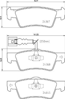 Комплект гальмівних накладок, дискове гальмо BREMBO P 85 163