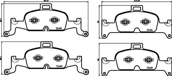 Stabdžių trinkelių rinkinys, diskinis stabdys BREMBO P 85 164