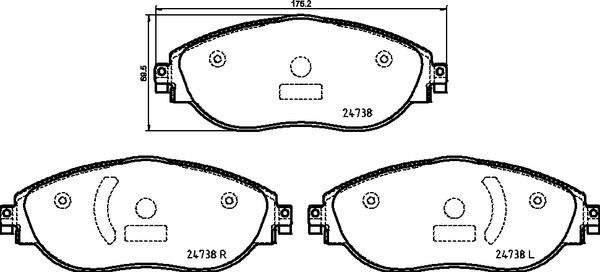 Brake Pad Set, disc brake BREMBO P 85 166