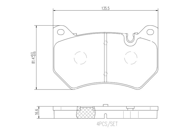 Комплект гальмівних накладок, дискове гальмо BREMBO P 85 177