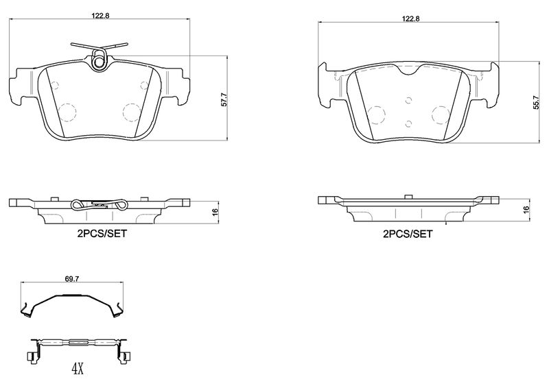 Brake Pad Set, disc brake BREMBO P 85 184