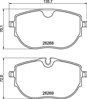 Комплект гальмівних накладок, дискове гальмо BREMBO P 85 187