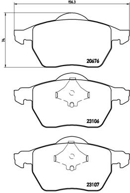 Комплект гальмівних накладок, дискове гальмо BREMBO P 86 015