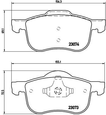 Stabdžių trinkelių rinkinys, diskinis stabdys BREMBO P 86 016