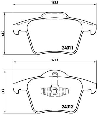 Brake Pad Set, disc brake BREMBO P 86 019