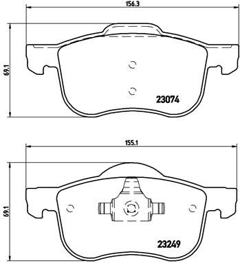 Stabdžių trinkelių rinkinys, diskinis stabdys BREMBO P 86 020