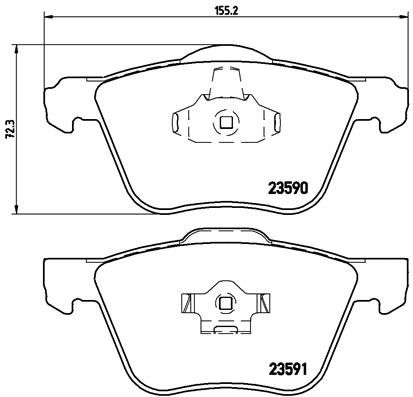 Комплект гальмівних накладок, дискове гальмо BREMBO P 86 022