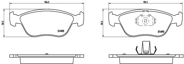 Комплект гальмівних накладок, дискове гальмо BREMBO P 86 024