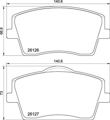 Комплект гальмівних накладок, дискове гальмо BREMBO P 86 031