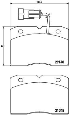 Stabdžių trinkelių rinkinys, diskinis stabdys BREMBO P A6 020