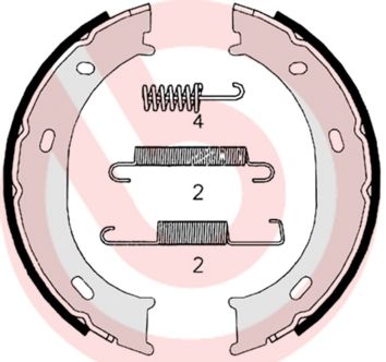 Brake Shoe Set, parking brake BREMBO S 50 510